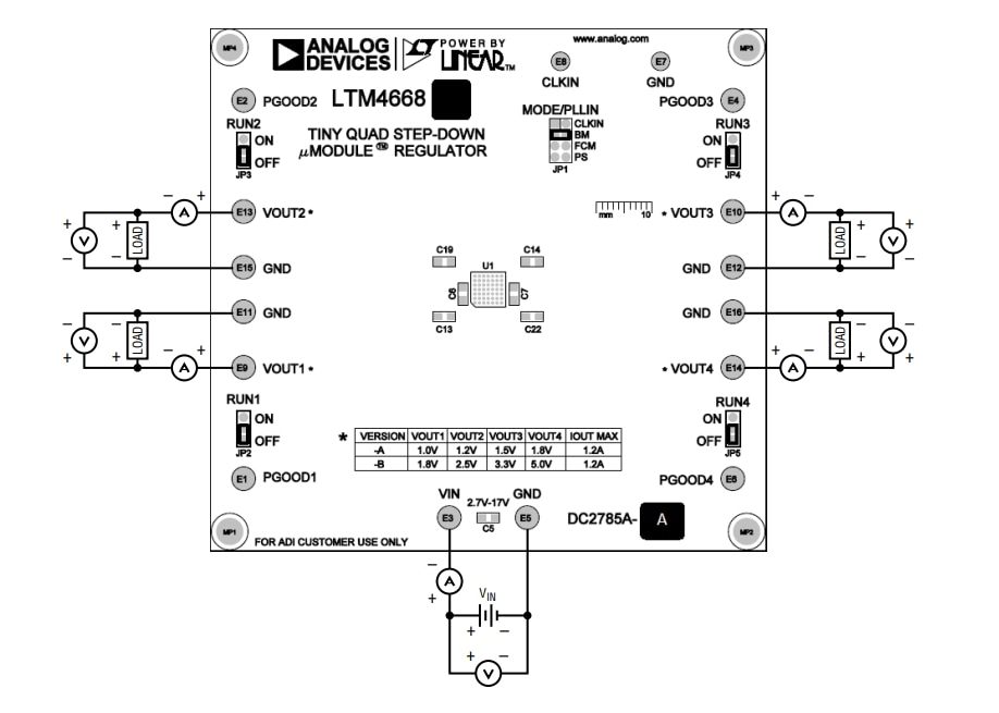 Location Circuit - Analog Devices Inc. DC2785A-A Demo Board for LTM4668 Location Circuit - Analog Devices Inc. DC2785A-A Demo Board for LTM4668